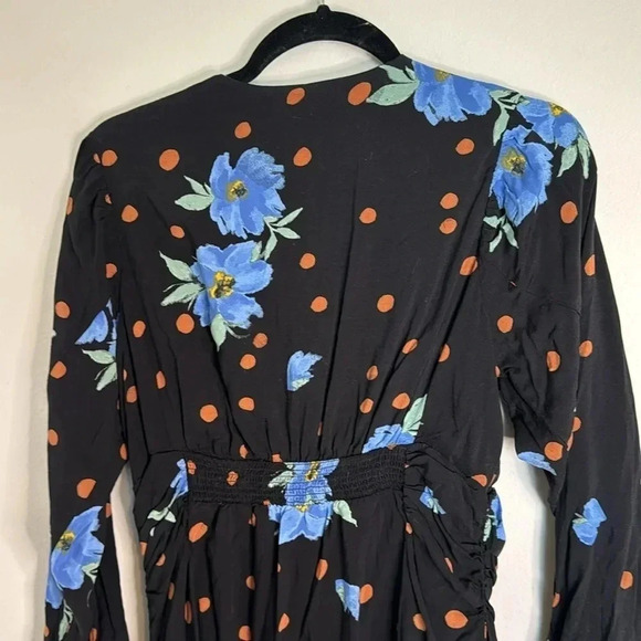 Free People Date Night Mini Dress Floral Polka Dot Size Medium - Picture 11 of 14